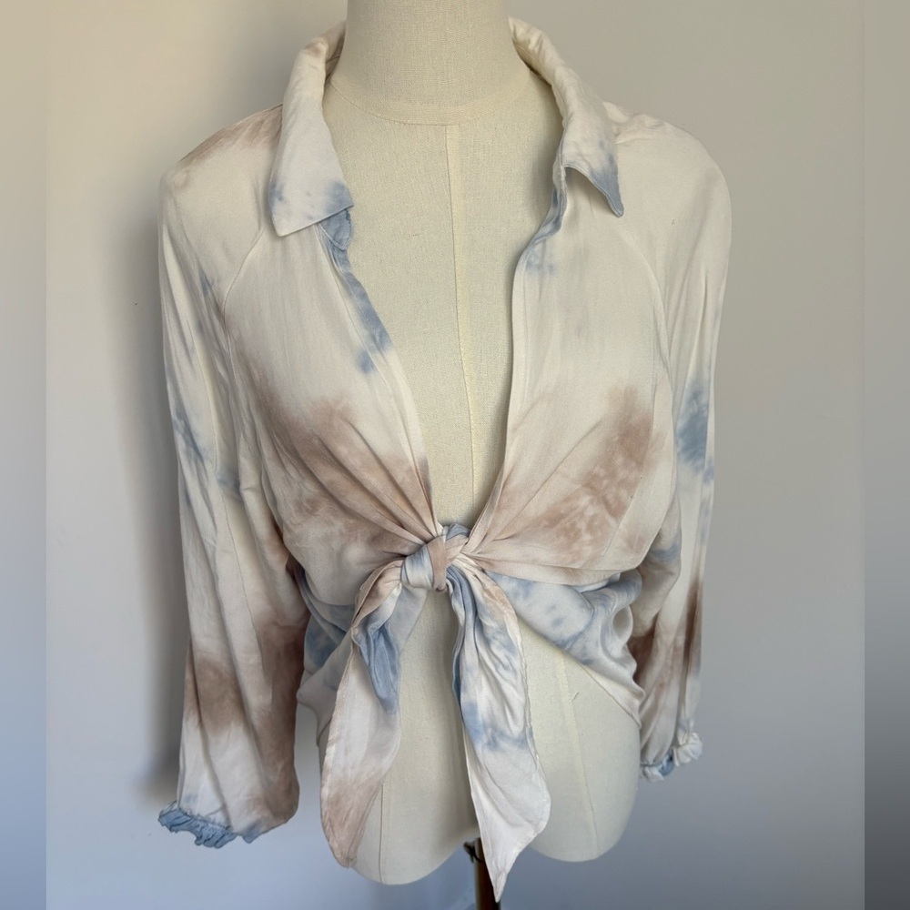 Tie-Dye Knot Front Women's Top